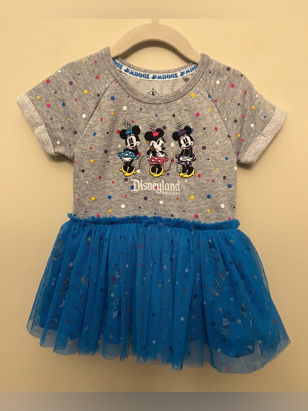 Disneyland Resort Minnie Mouse Tutu Bodysuit Baby Girl Size 18 Month Polka Dot